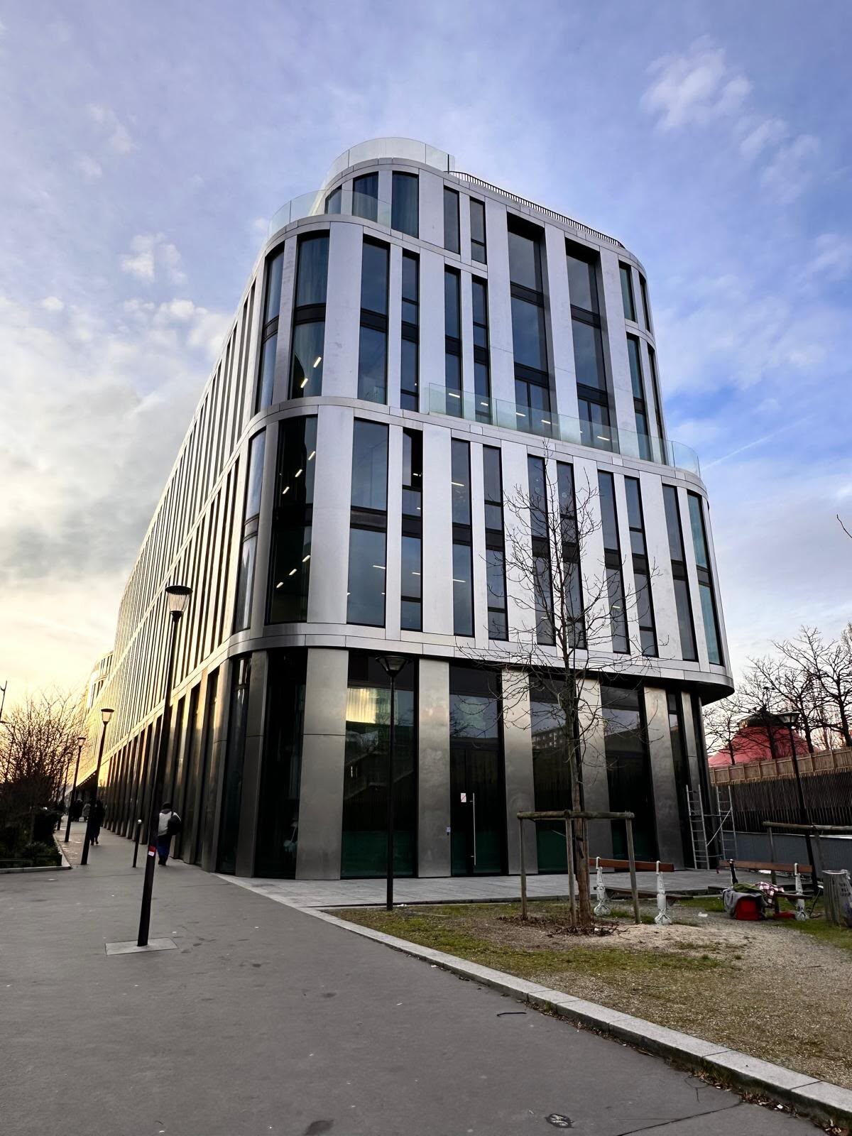Paris campus entrance and modern exterior