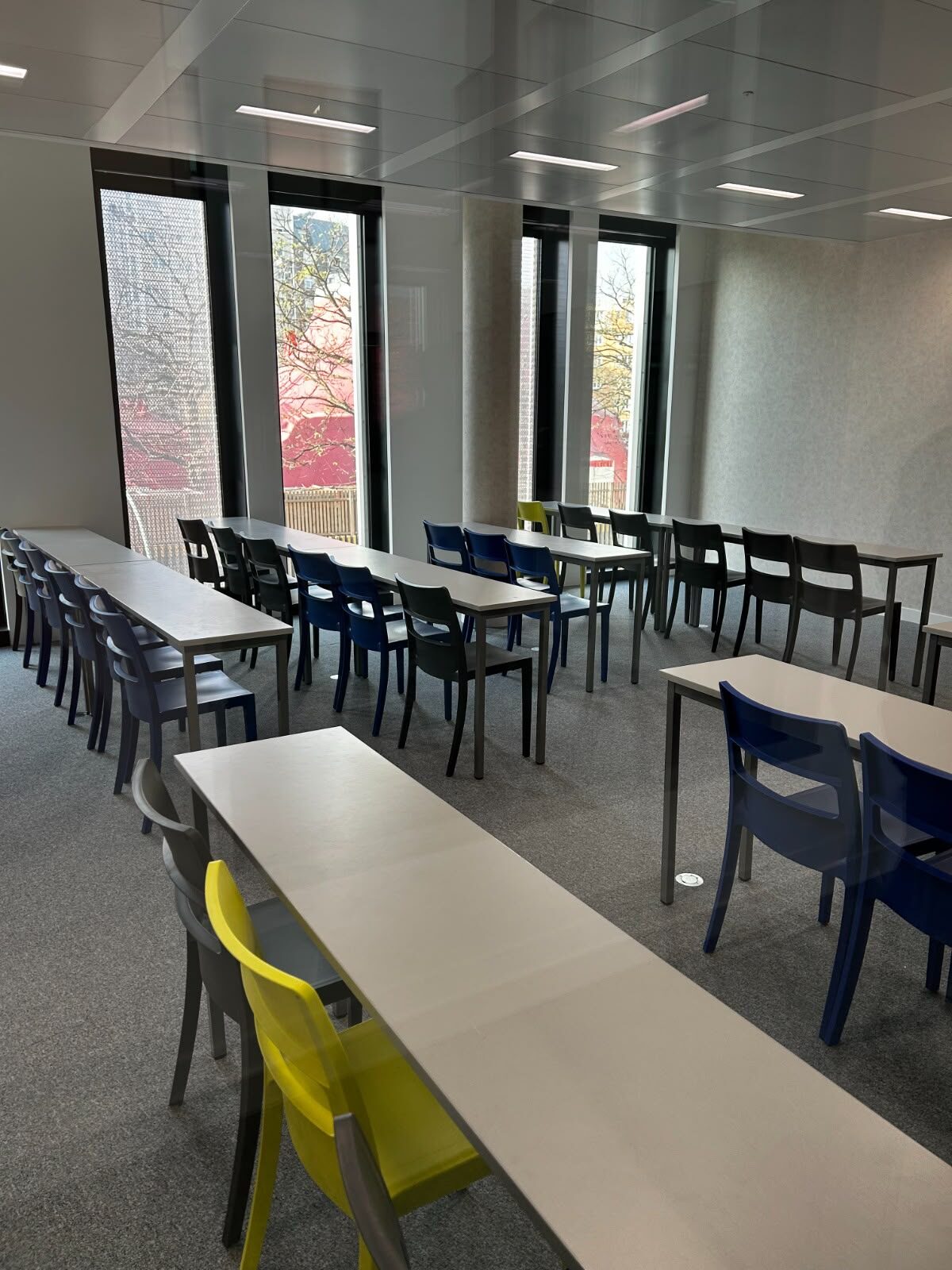 Bright classroom with flexible seating
