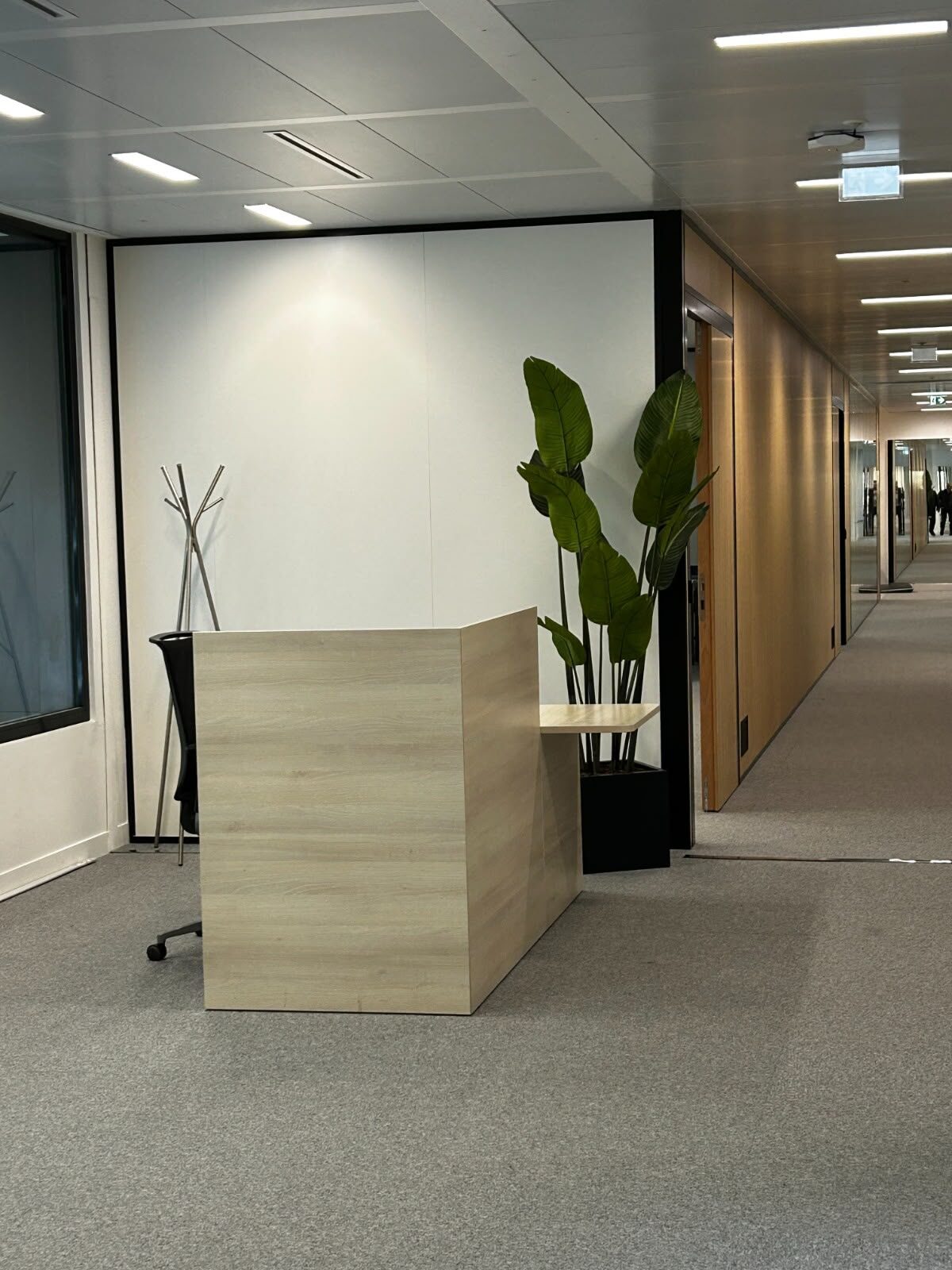 Reception desk inside the Paris campus