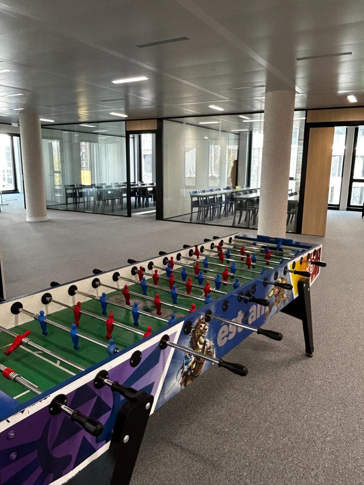 Student recreation area with table football