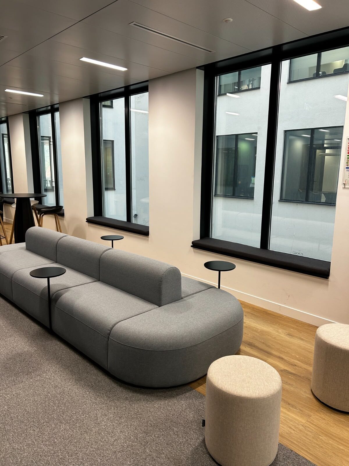 Student lounge with contemporary seating